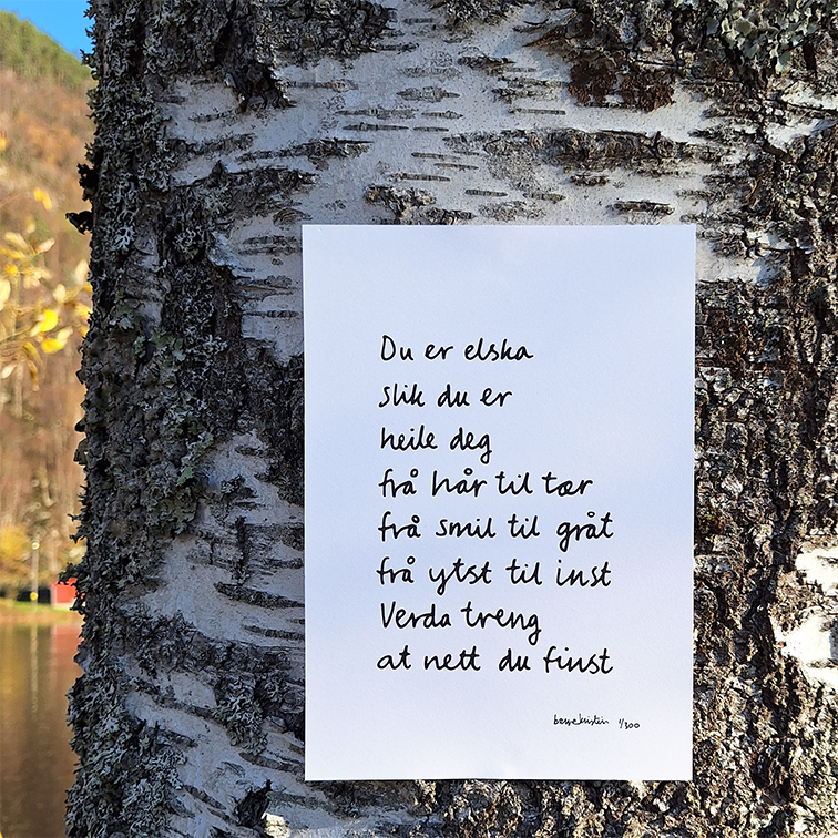 PLAKAT A5 | DU ER ELSKA