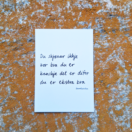 DIKTKORT A6 | DU SKJØNAR IKKJE
